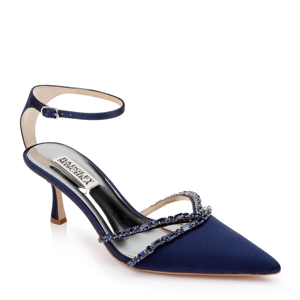 Badgley Mischka Zendaya Gemstone-Embellished Kitten Heel